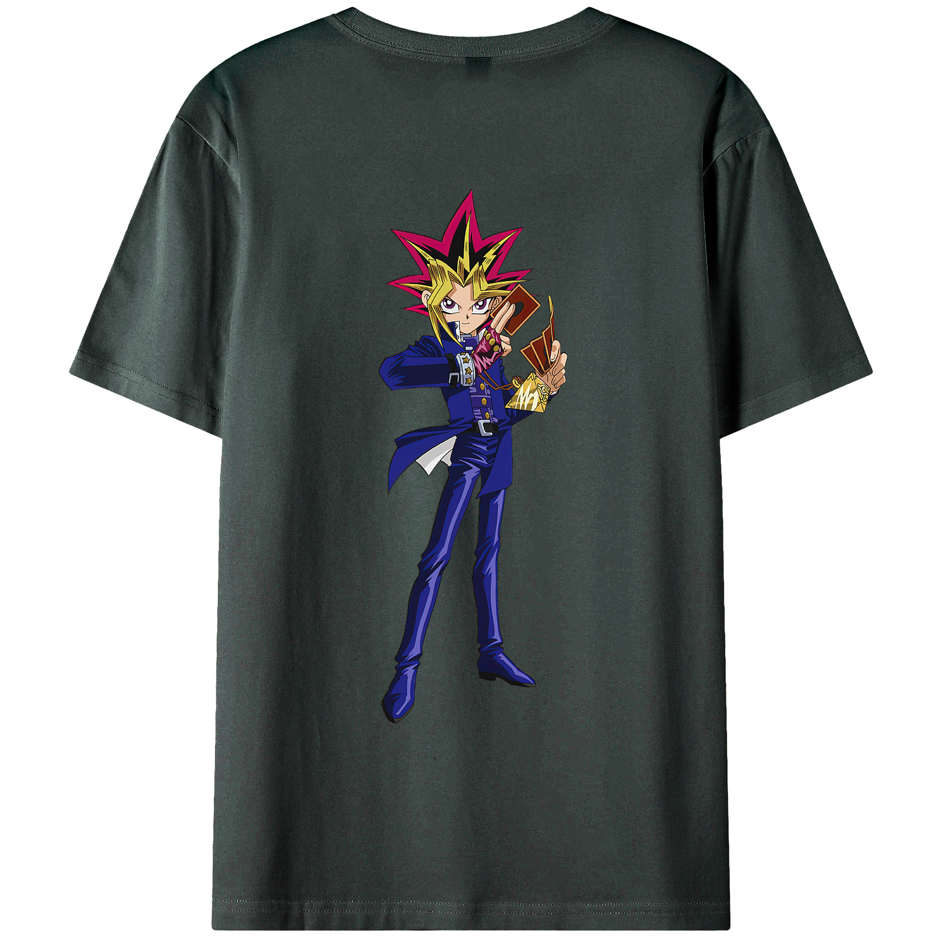 （画像用） 遊☆戯☆王 Yu-Gi-Oh! 綿100％ メンズ半袖Tシャツ（バックプリント） 通気性